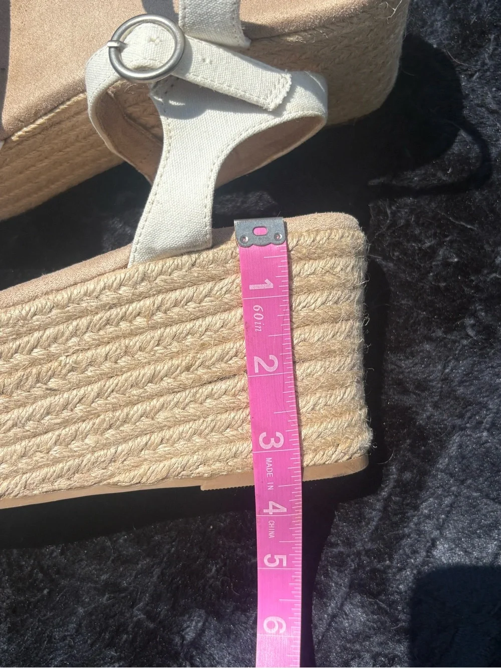 crown & ivy Cream Espadrille Platform Sandals with Ankle Strap Women’s Size 9
